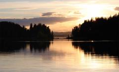 næra, zachód słońca